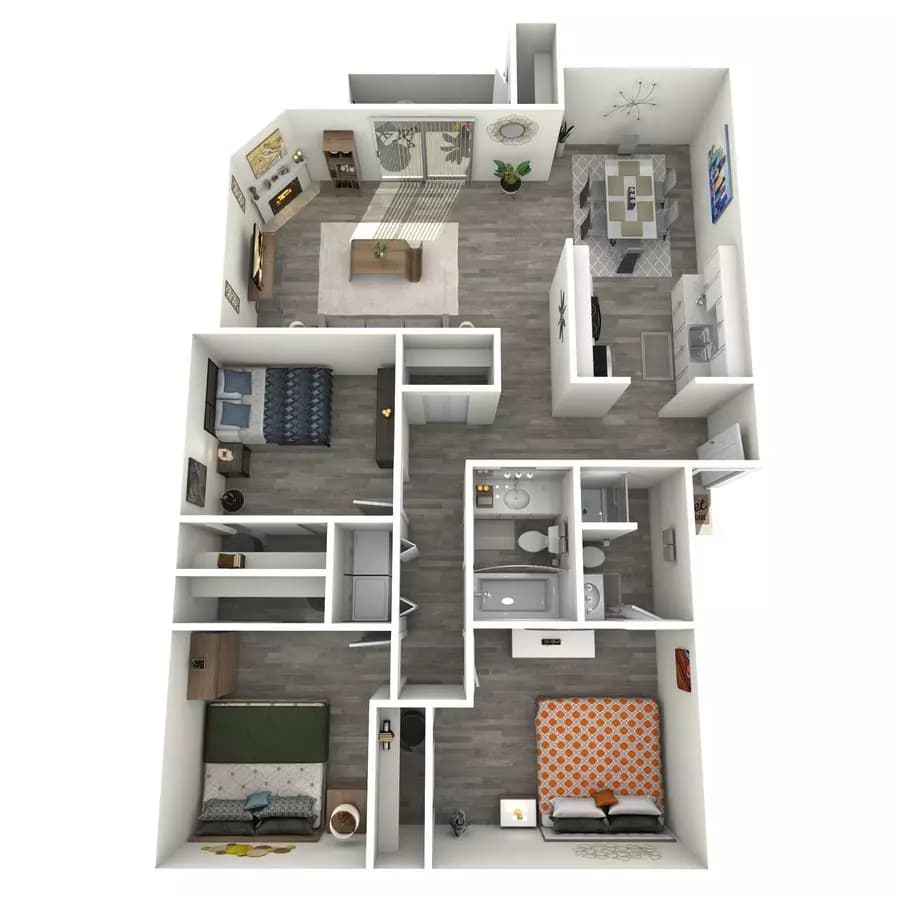3 Beds • 2 Bath 156 floor plan
