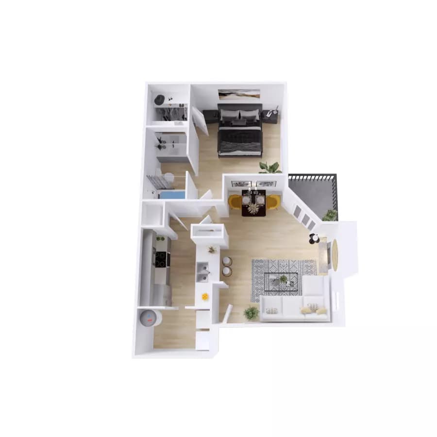 1 Bed • 1 Bath 2009 floor plan