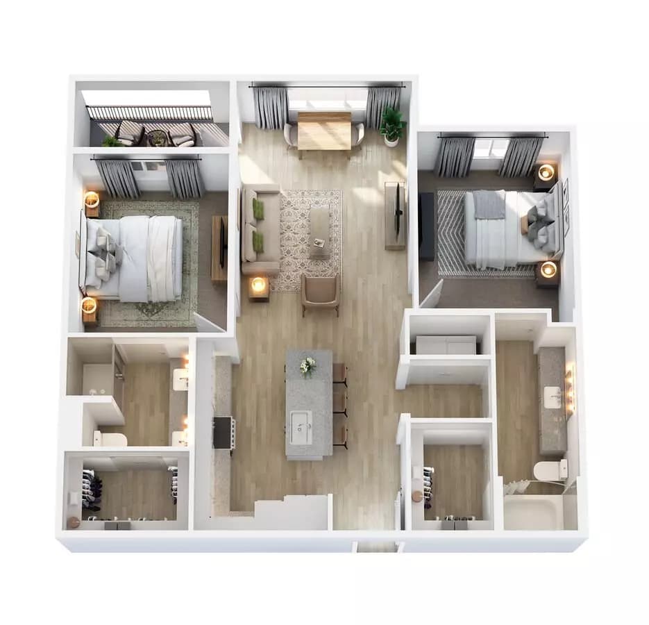 2 Beds • 2 Bath 4235 floor plan