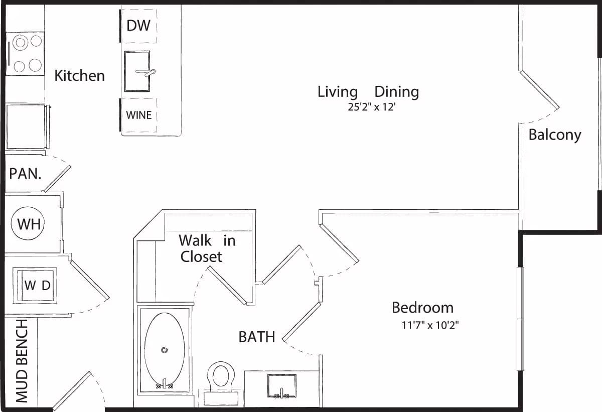 1 Bed • 1 Bath 306 floor plan