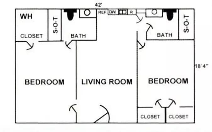 2 Beds • 2 Bath 137 floor plan