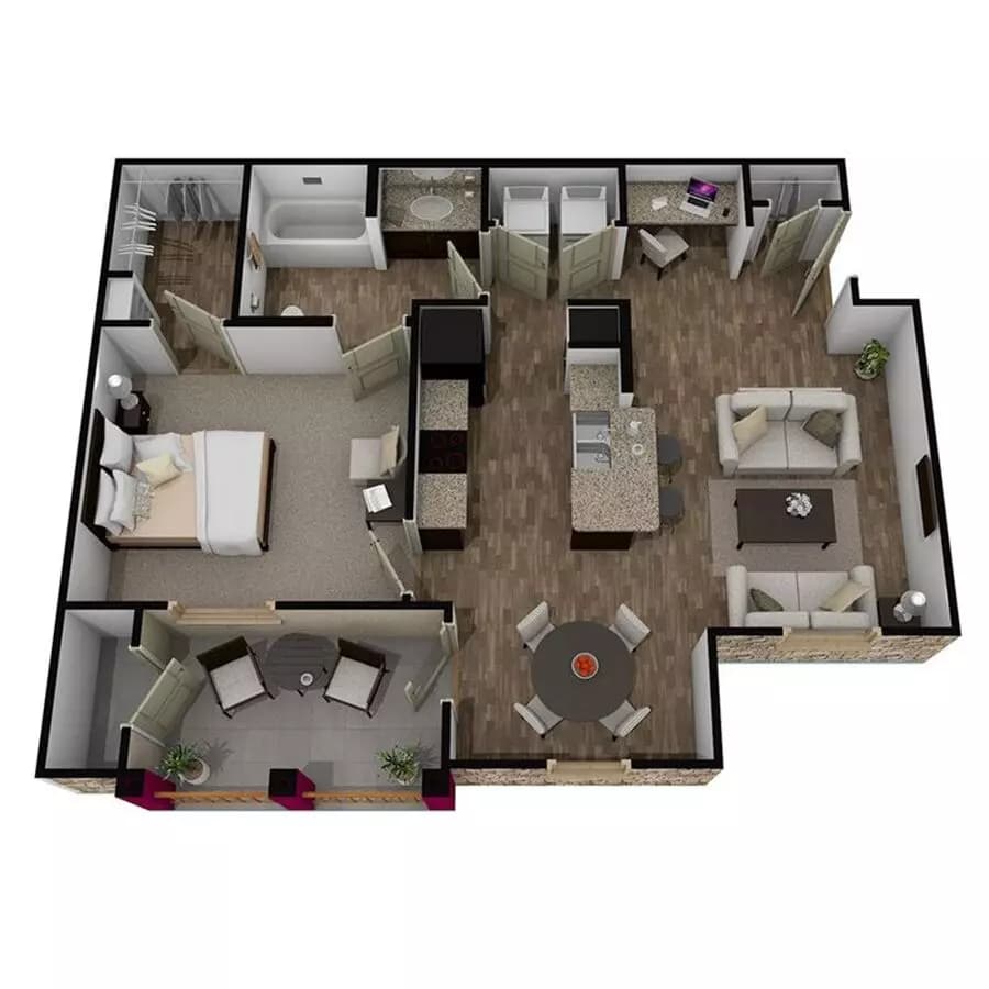 1 Bed • 1 Bath floor plan