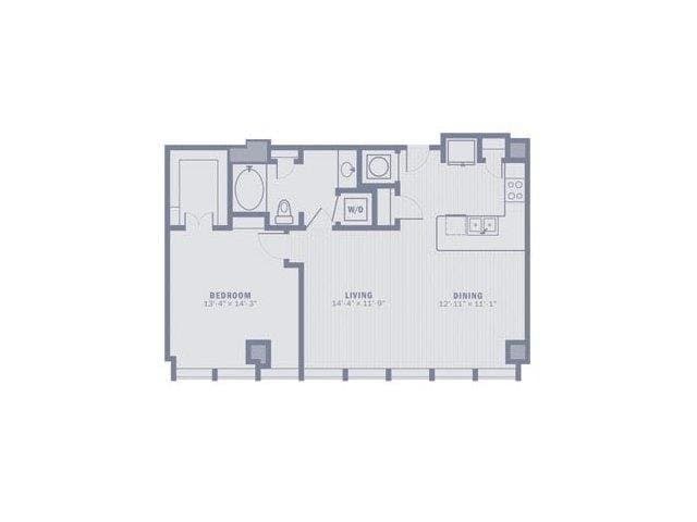 1 Bed • 1 Bath 1403 floor plan