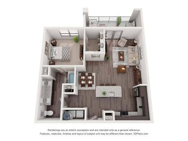 1 Bed • 1 Bath 3313 floor plan