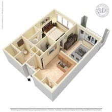 1 Bed • 1 Bath 5114 floor plan