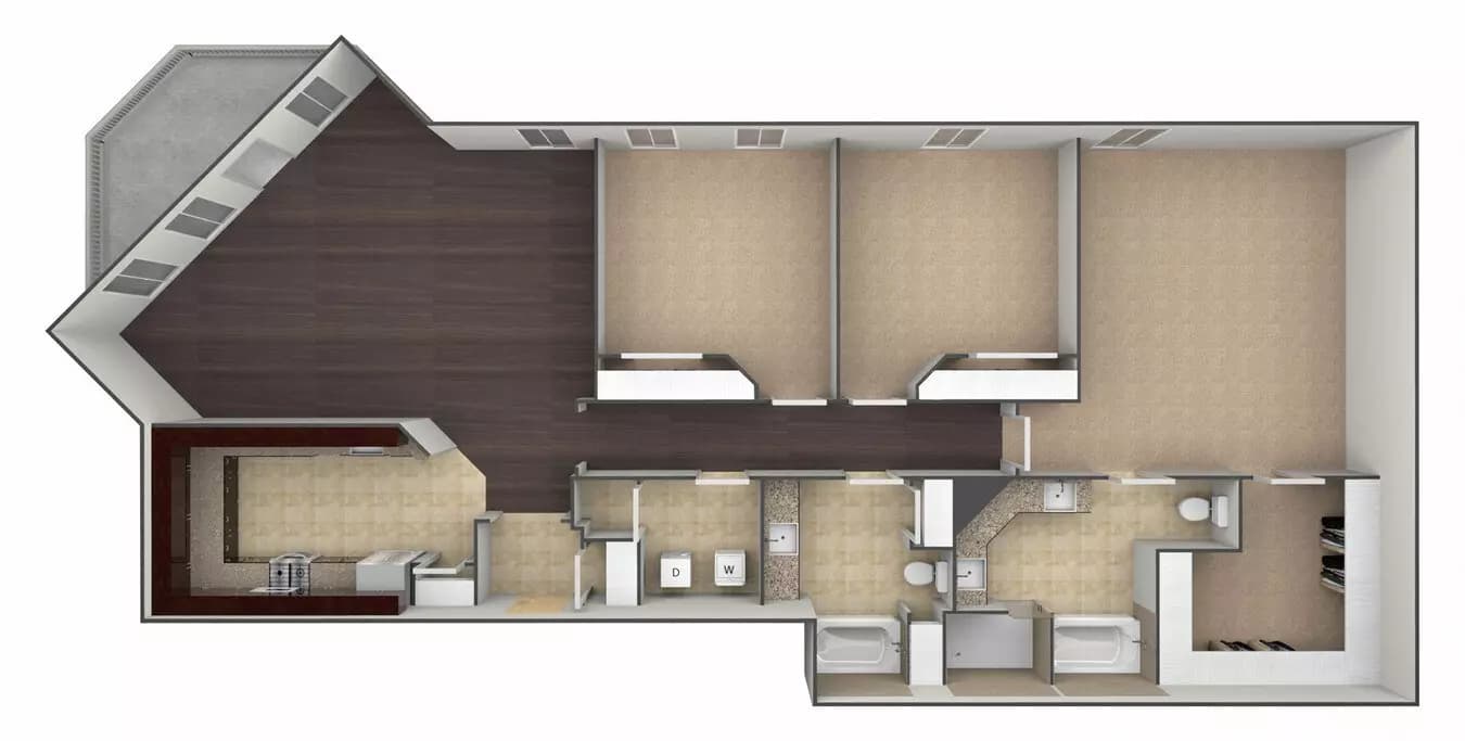 3 Beds • 2 Bath 2201 floor plan