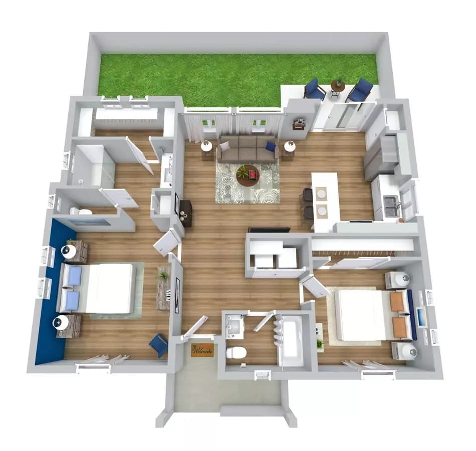 2 Beds • 2 Bath 504 floor plan
