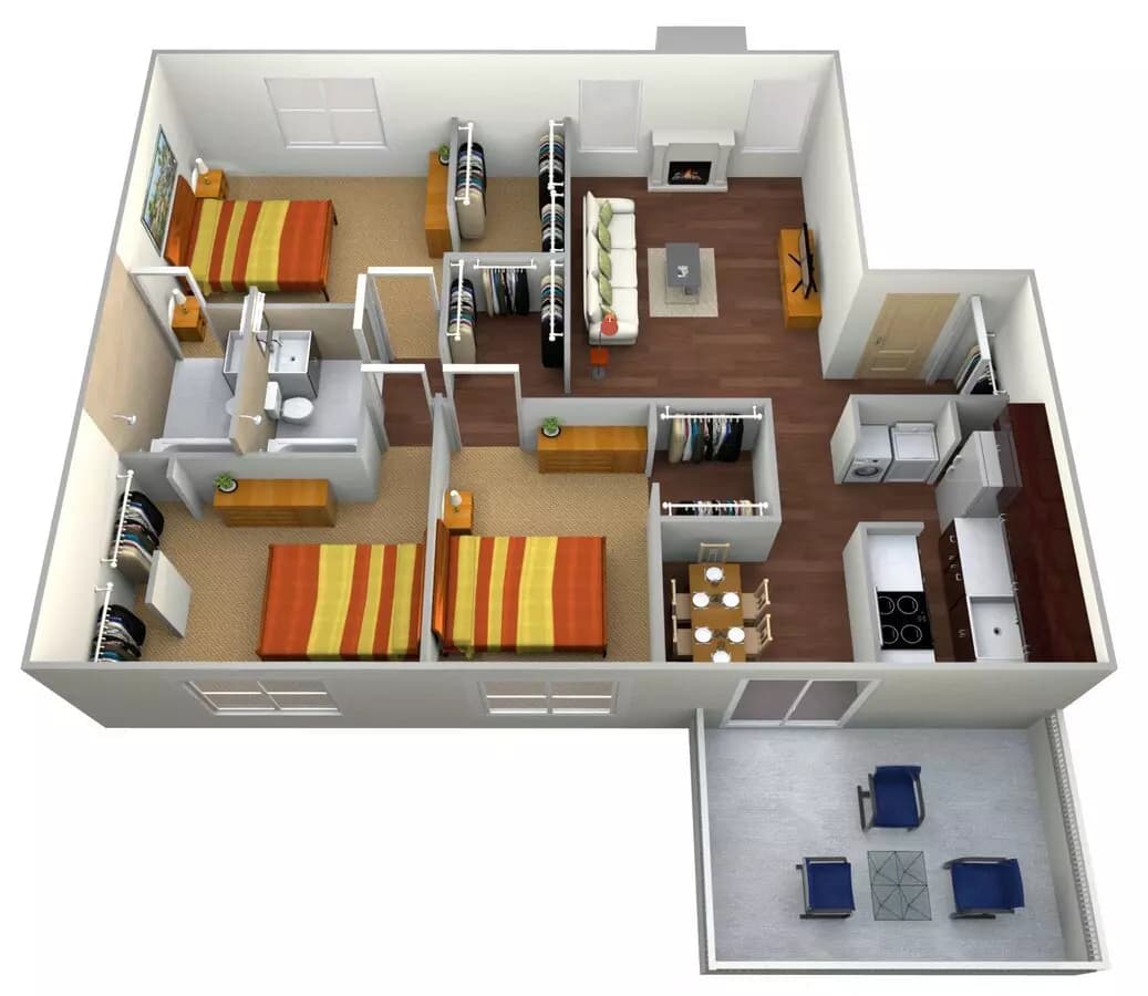 Unit 7708D 7708D floor plan