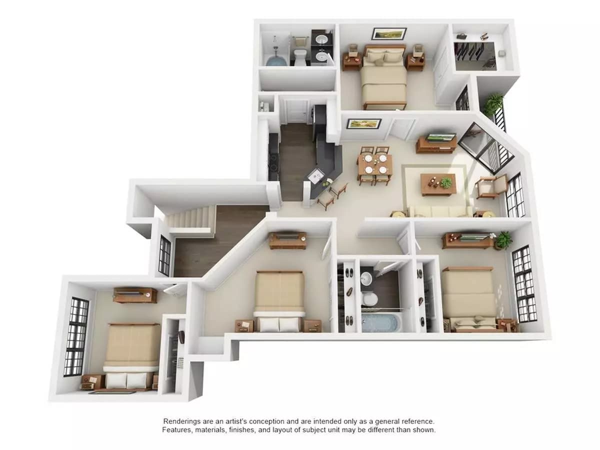 4 Beds • 2 Bath 0305 floor plan