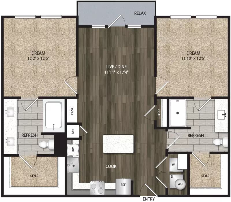 Unit 2224D 2224D floor plan
