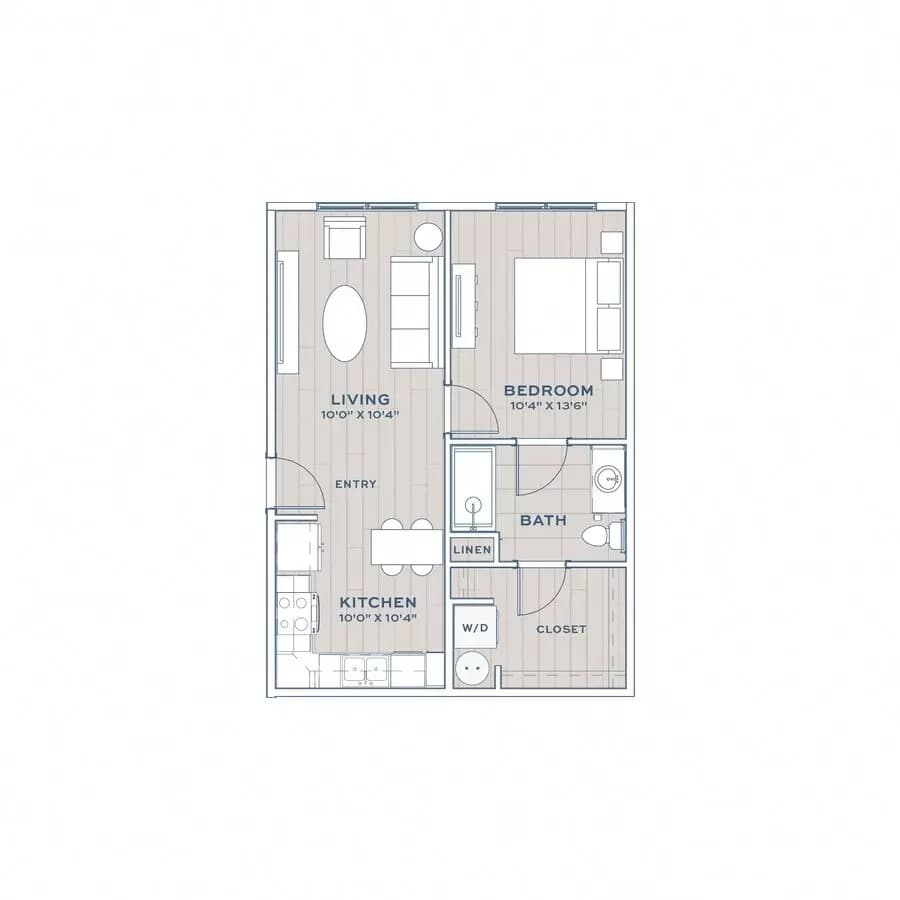 1 Bed • 1 Bath 7105 floor plan