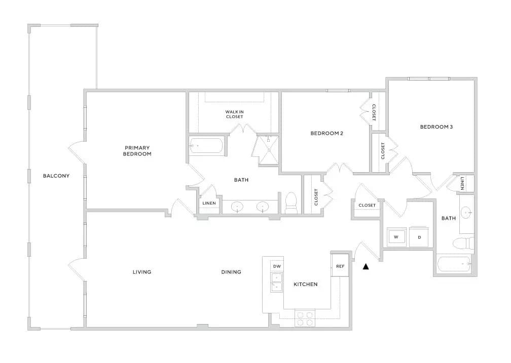 3 Beds • 2 Bath 2012 floor plan