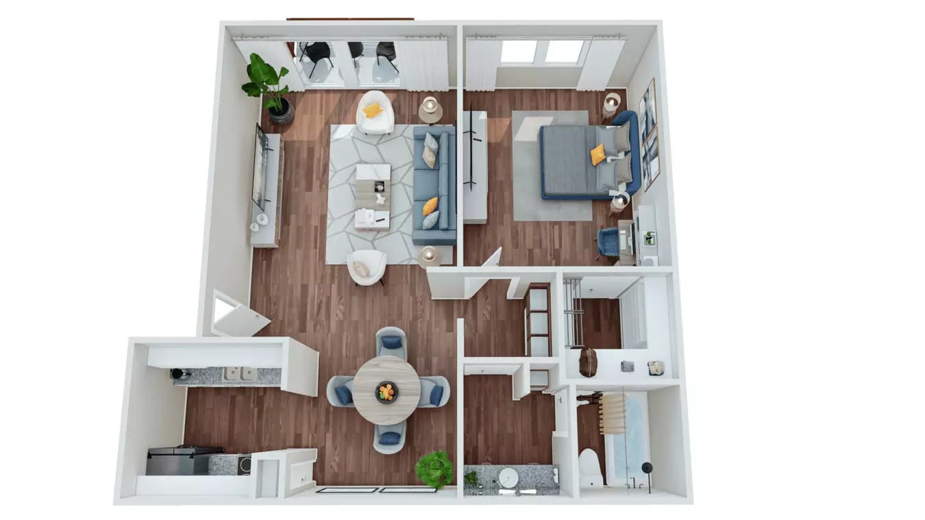 1 Bed • 1 Bath 29-207 floor plan