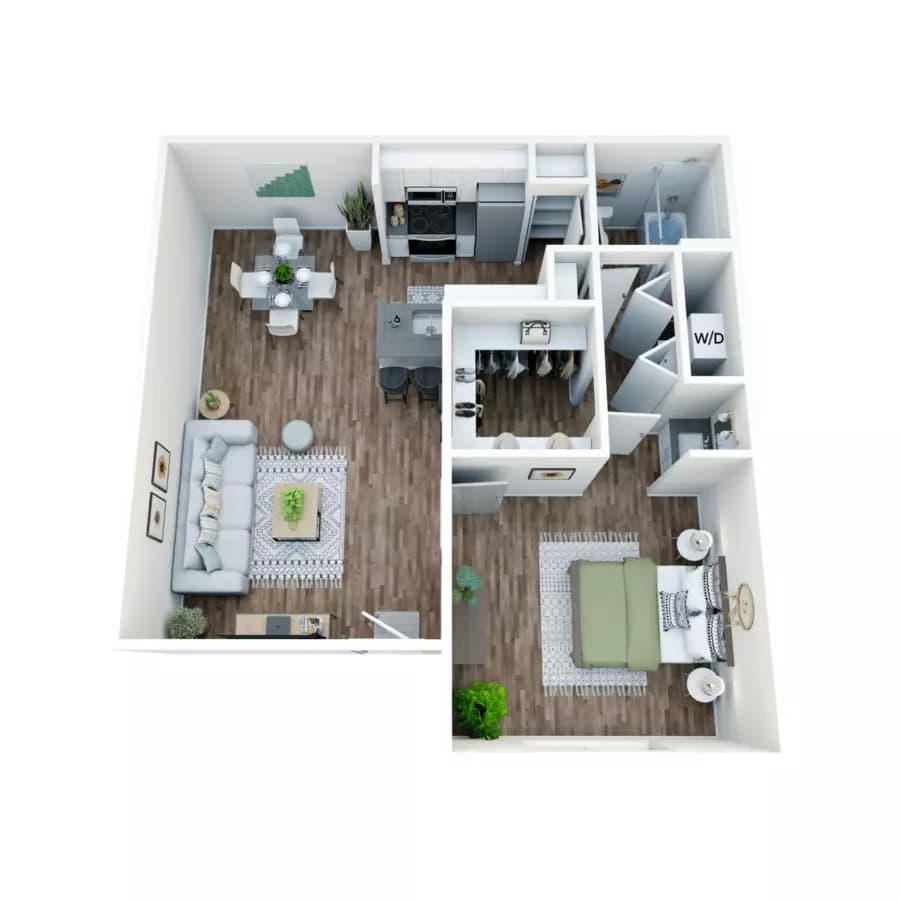 A2 - 1 Bed | 1 Bath | Classic 705 floor plan
