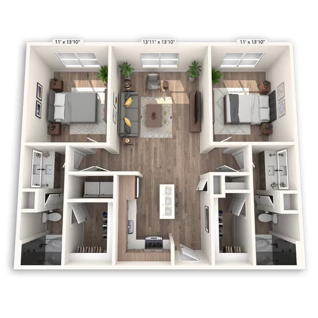 2 Beds • 2 Bath 5385 floor plan