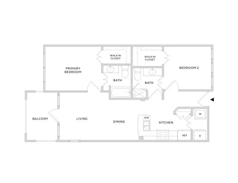 2 Beds • 2 Bath 3101 floor plan