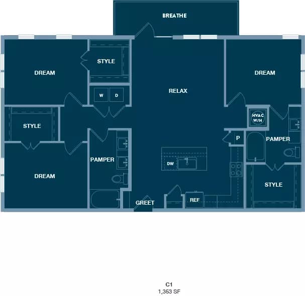 3 Beds • 2 Bath 05306 floor plan
