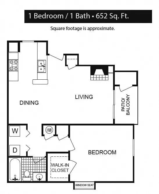 1 Bed • 1 Bath 8-256 floor plan