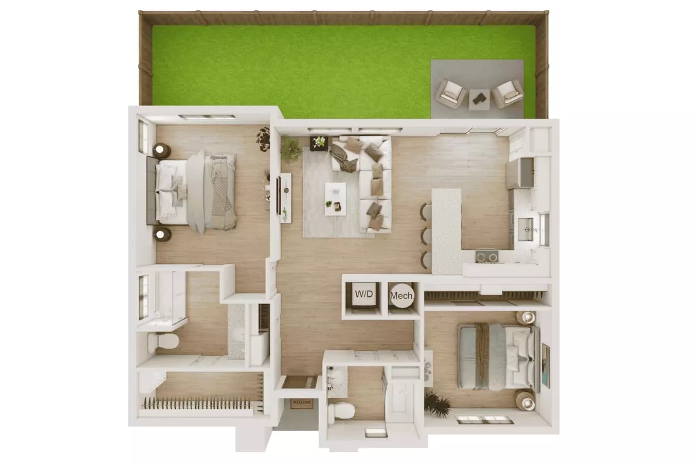 2 Beds • 2 Bath 229 floor plan