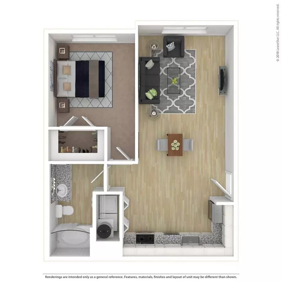 1 Bed • 1 Bath 12109 floor plan