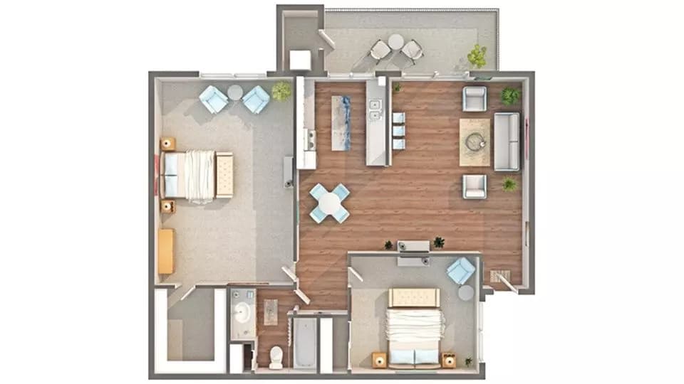 2 Beds • 1 Bath 239 floor plan