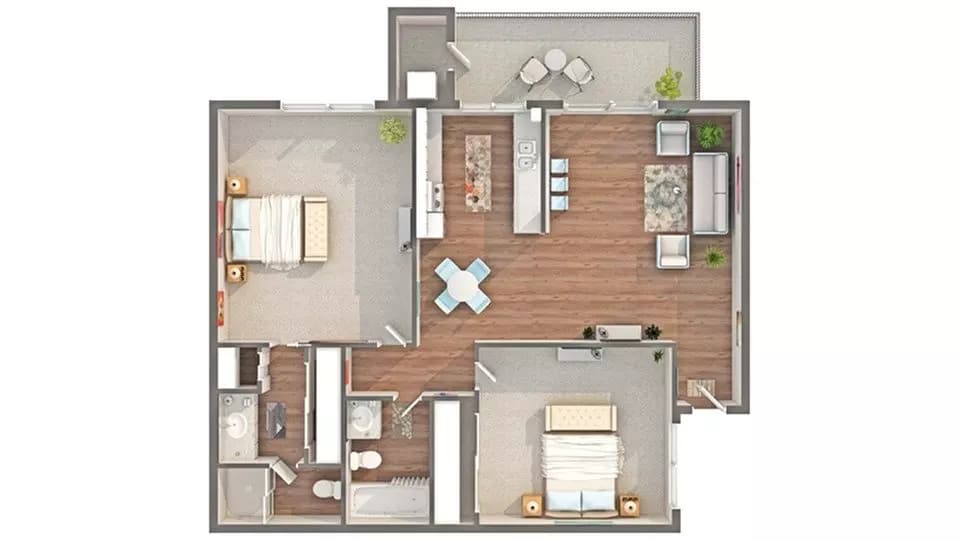 2 Beds • 2 Bath 329 floor plan