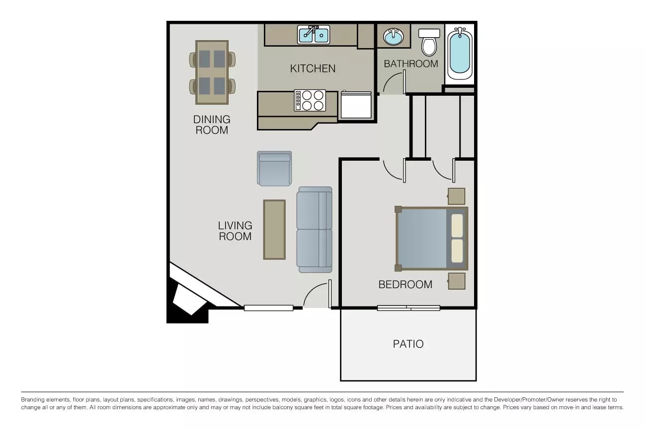 1 Bed • 1 Bath
3D Tour 01070 floor plan