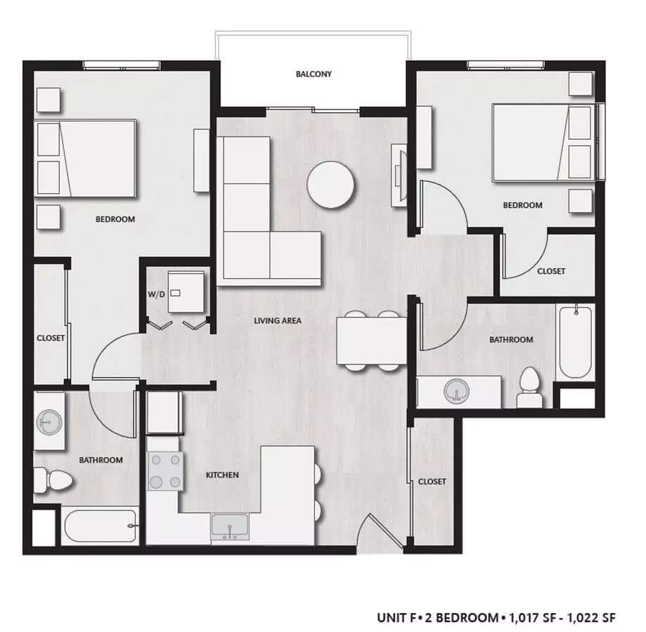 2BR/2BA floor plan