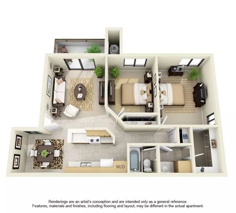 Downstairs 2 Bedroom 1 Bathroom 157 floor plan