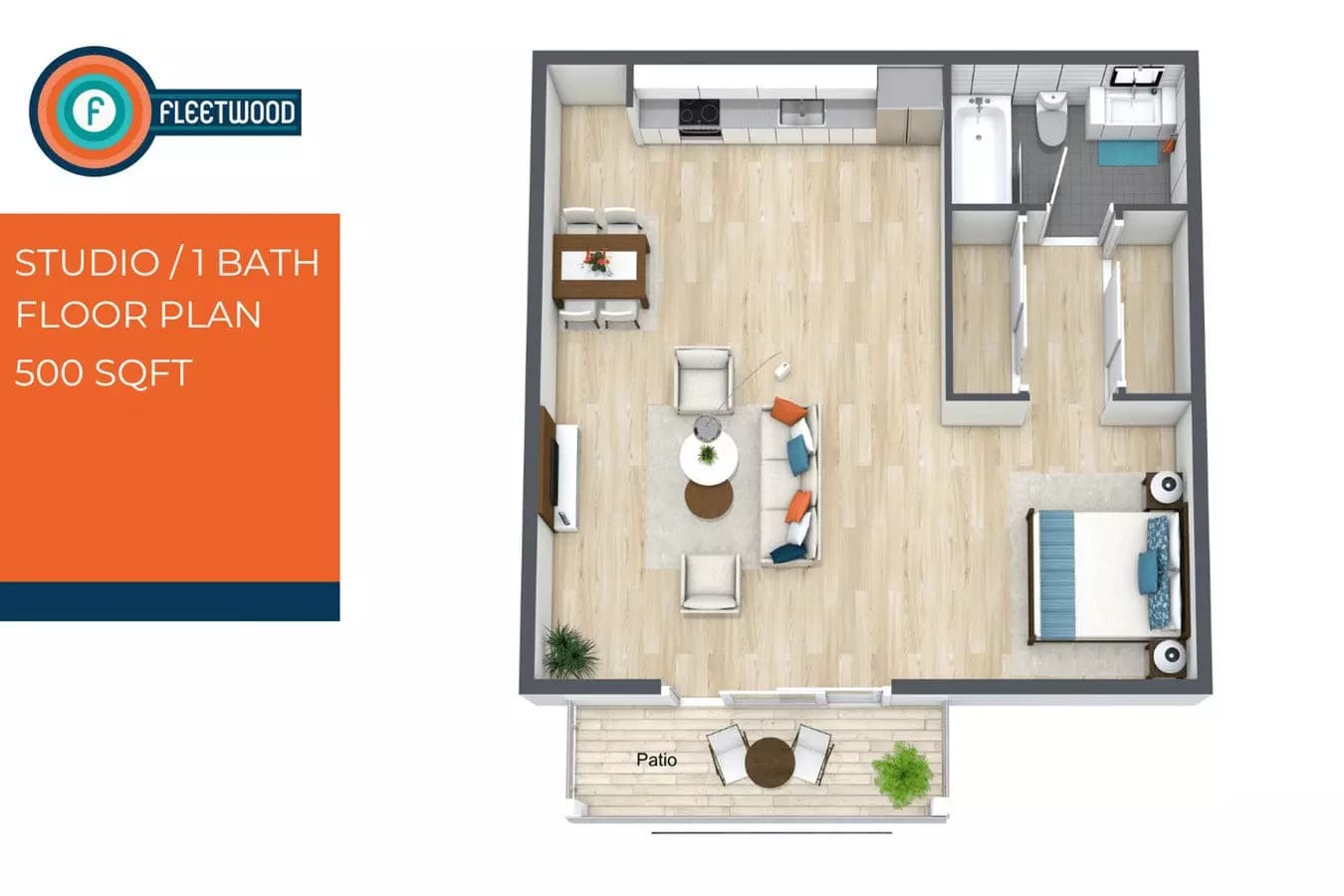 Studio • 1 Bath 17 floor plan