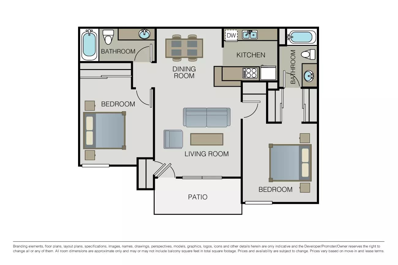 Plan 2B 01050 floor plan