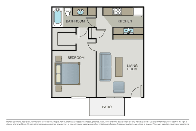 1 Bed • 1 Bath
3D Tour 01008 floor plan