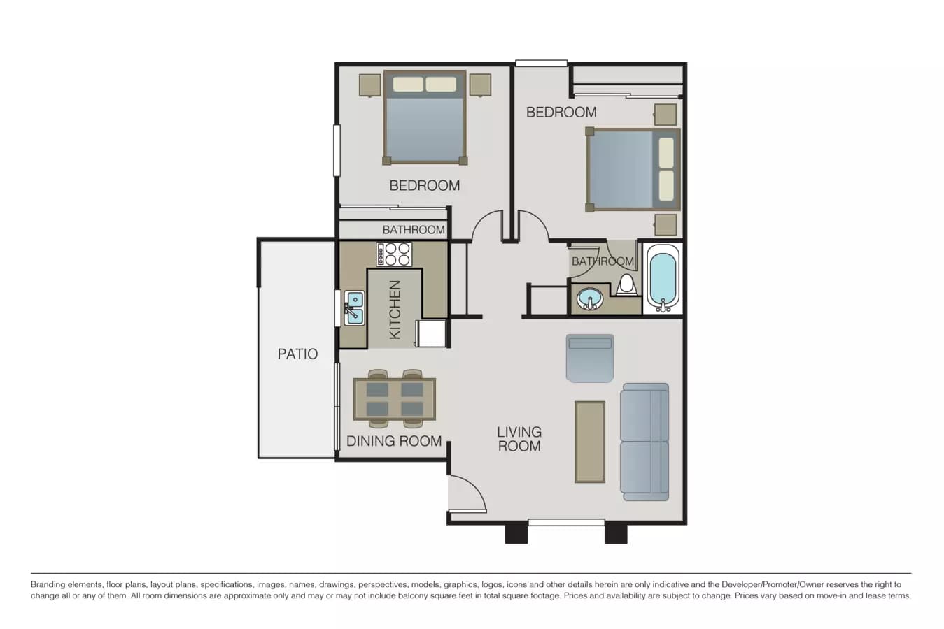 Plan 2B 01108 floor plan