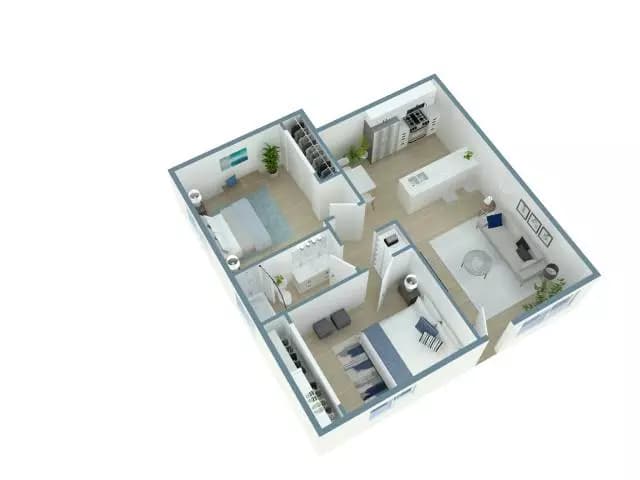 2 Beds • 1 Bath 021 floor plan