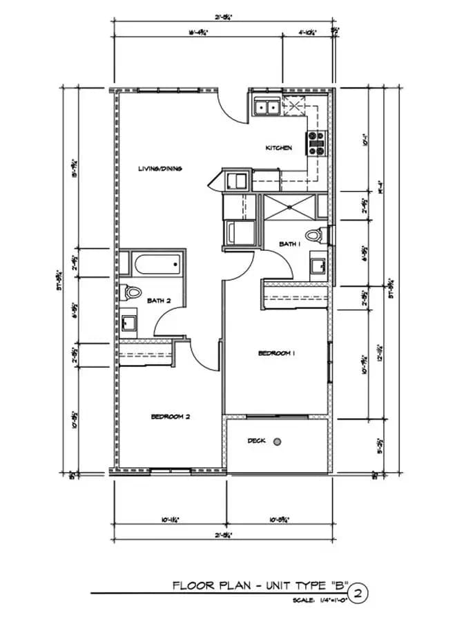 2 Beds • 2 Bath 209 floor plan