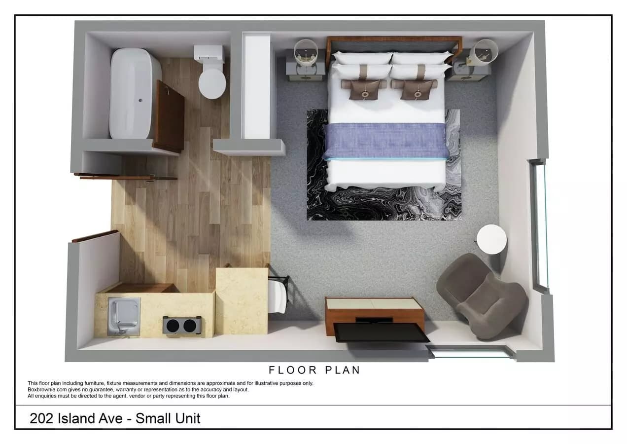 0BR/1BA 301 floor plan