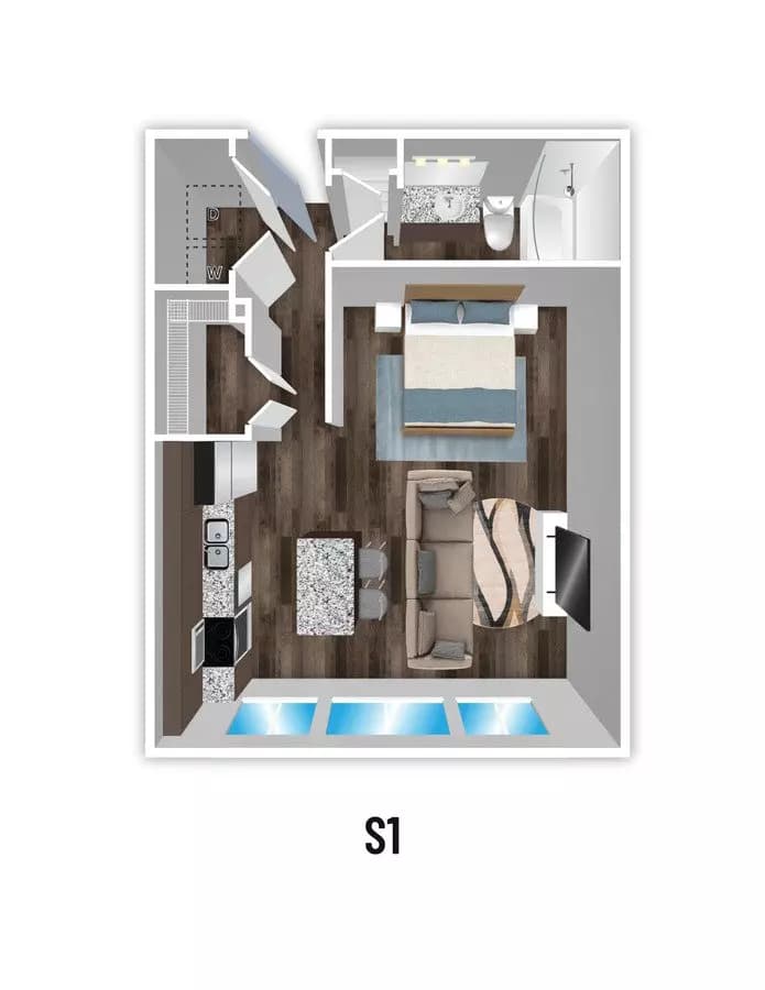 Studio • 1 Bath 3212 floor plan