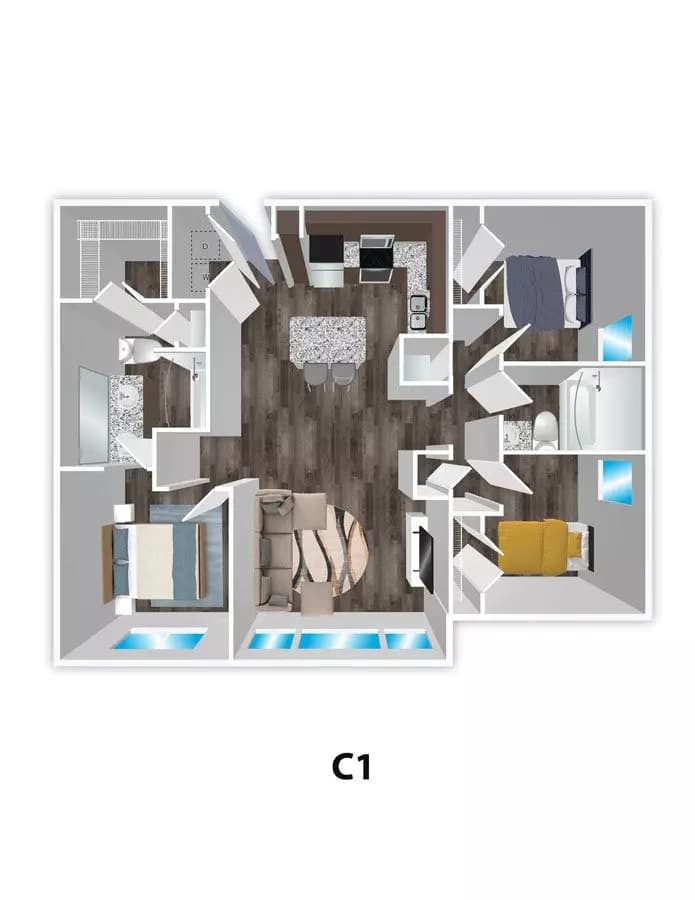 3 Beds • 2 Bath 2309 floor plan