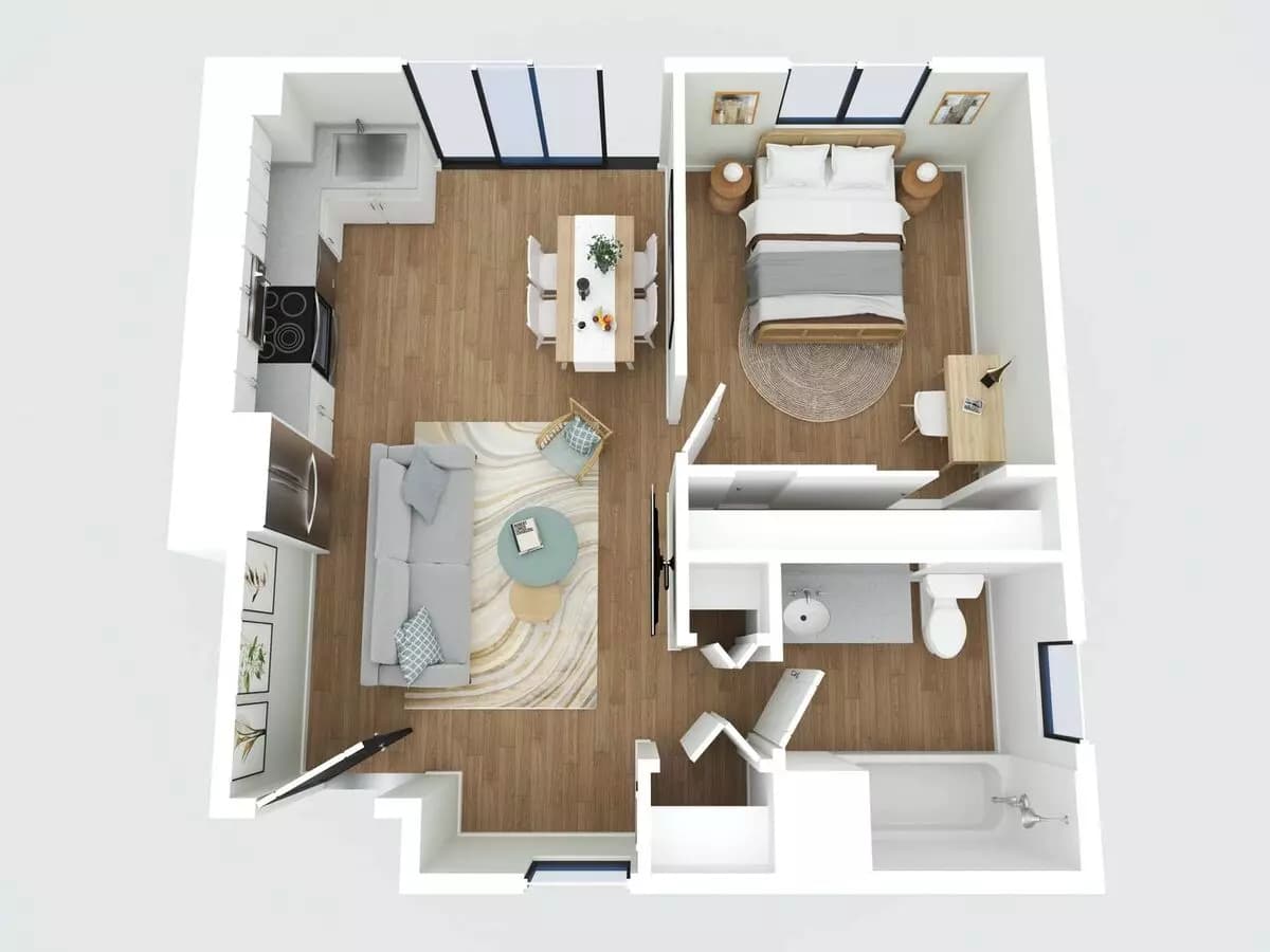 1 Bed • 1 Bath 07 floor plan