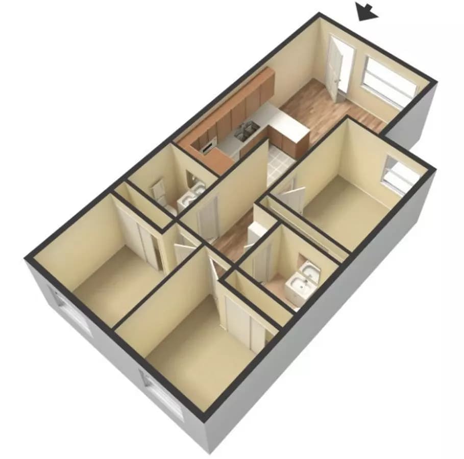 3 Beds • 2 Bath 304 floor plan