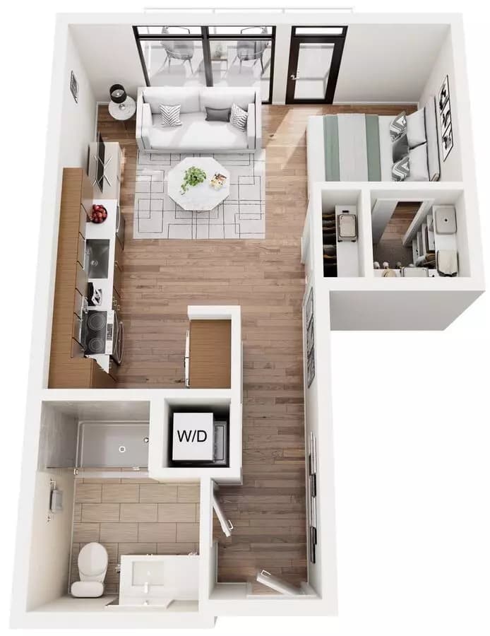 Studio • 1 Bath 0432 floor plan