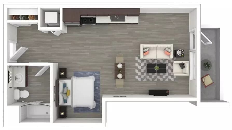 Studio • 1 Bath 307 floor plan