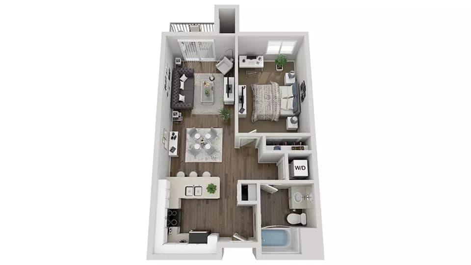 1 Bed • 1 Bath 327 floor plan