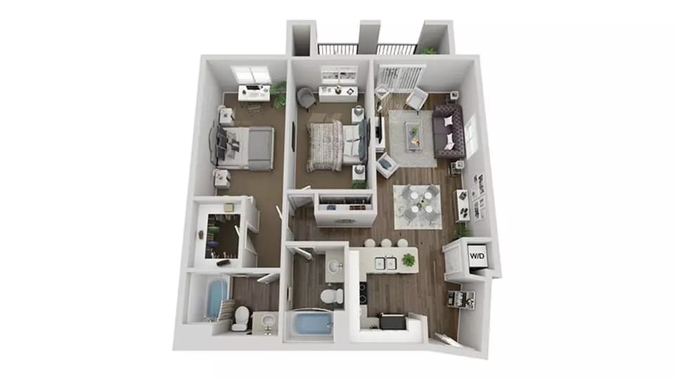 2 Beds • 2 Bath 203 floor plan