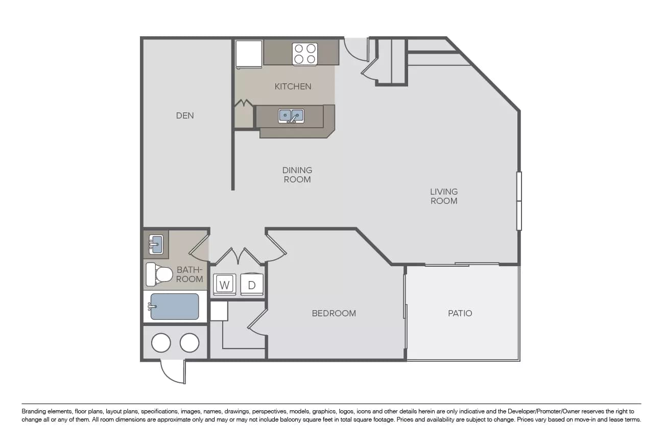 1 Bed • 1 Bath
3D Tour N302 floor plan