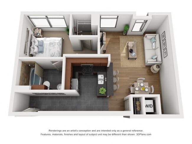 1 Bed • 1 Bath 0101 floor plan