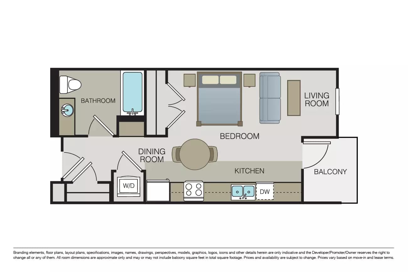 Studio • 1 Bath
3D Tour 236 floor plan