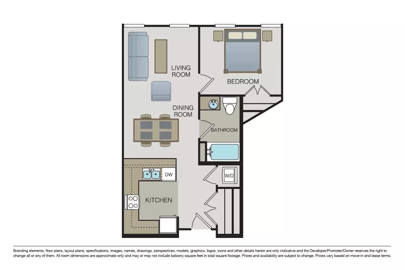 Plan 1B 357 floor plan