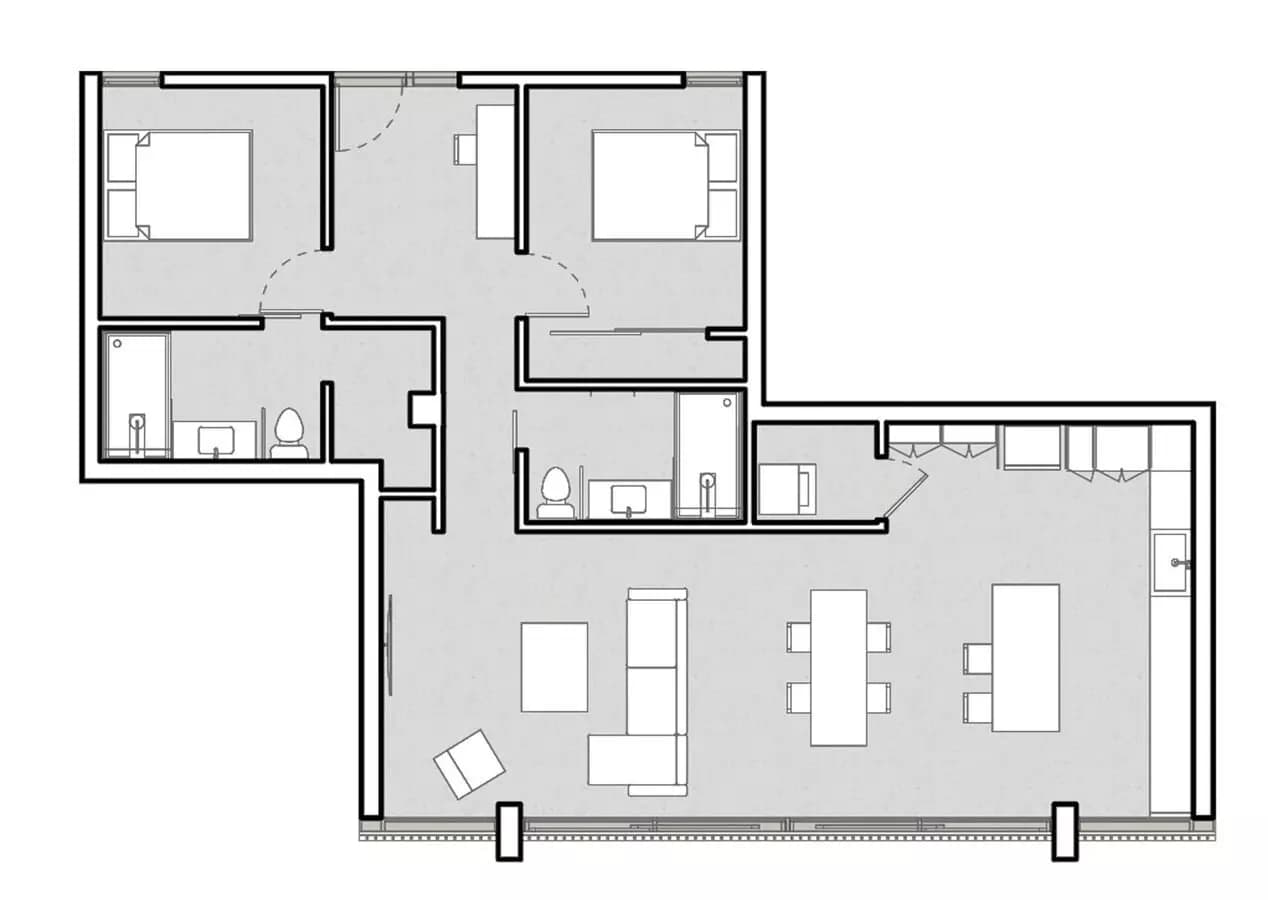 2 Beds • 2 Bath 806 floor plan