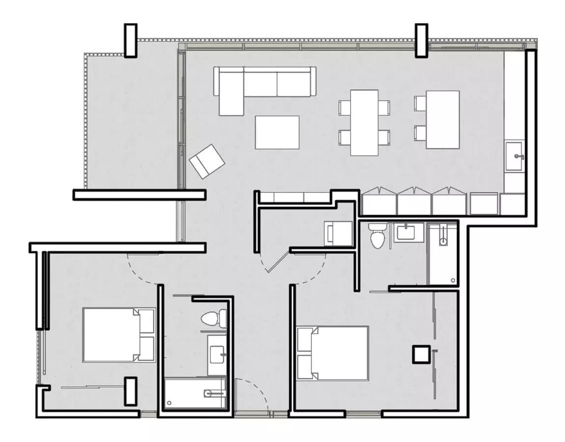 2 Beds • 2 Bath 802 floor plan